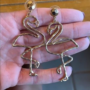 Gold flamingo earrings